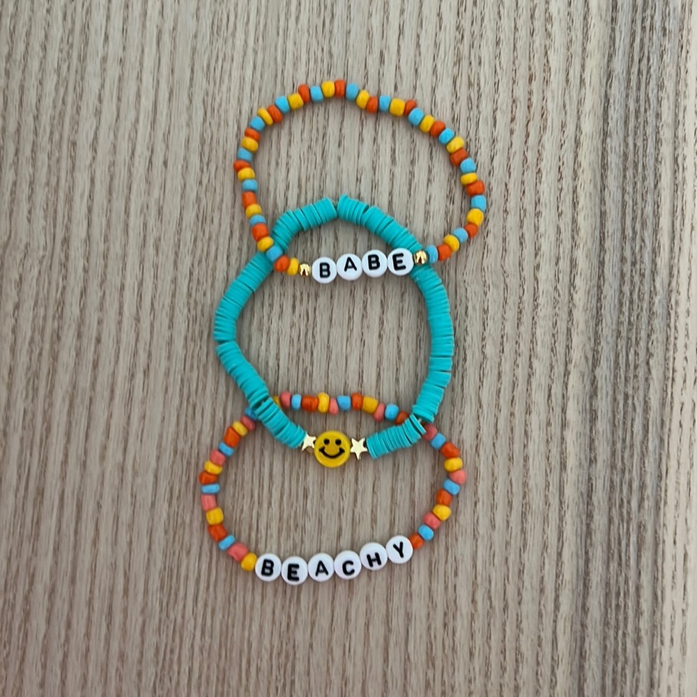 Preppy beach bracelet set